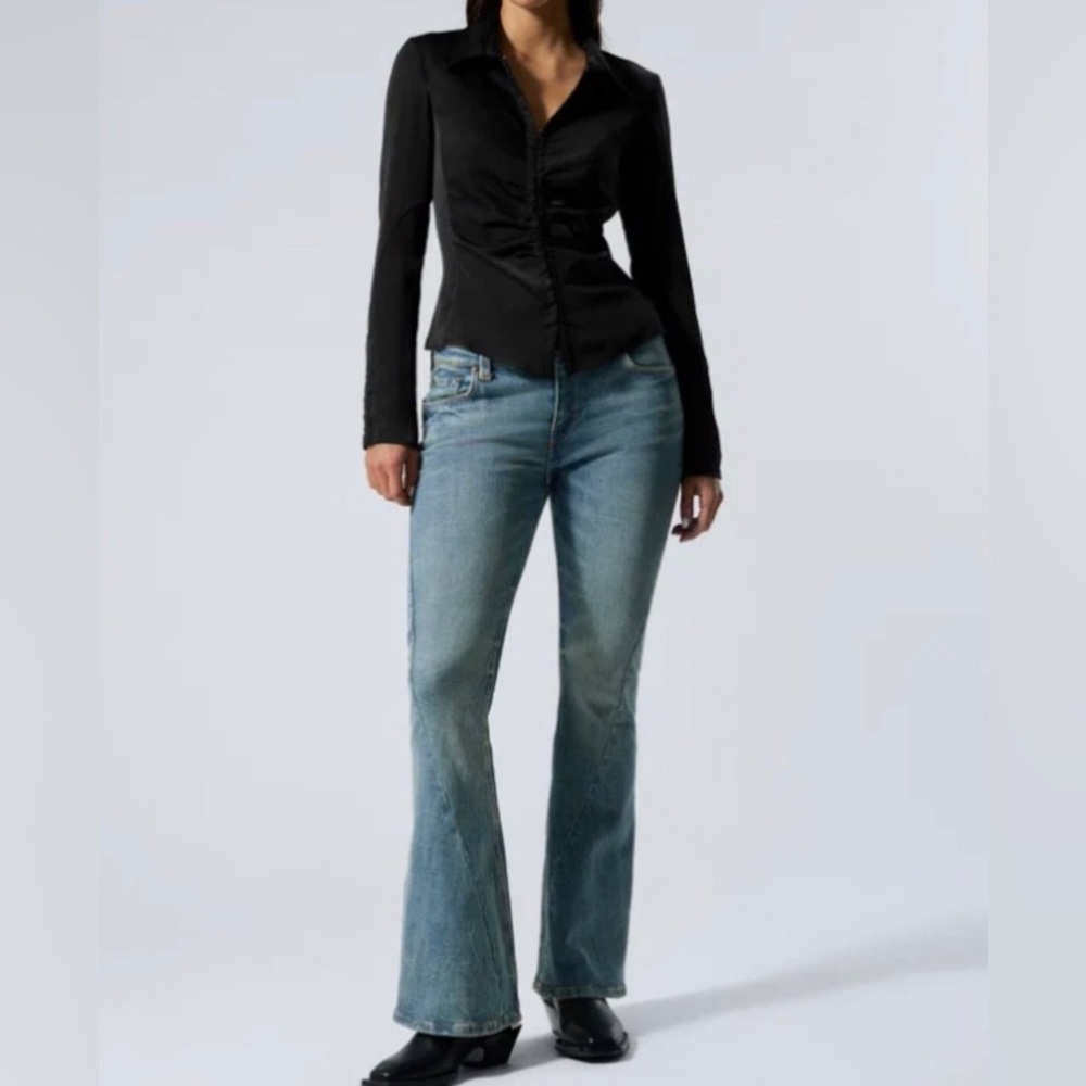 Armani Collezioni ruched button-down blouse